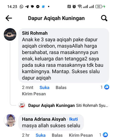 testimonial dapur aqiqah indramayu