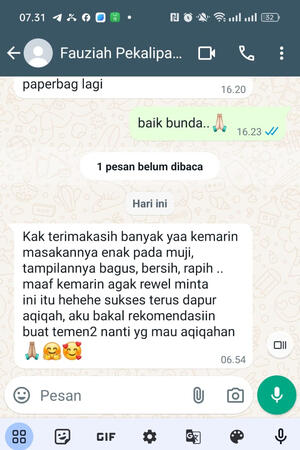 testimonial dapur aqiqah indramayu